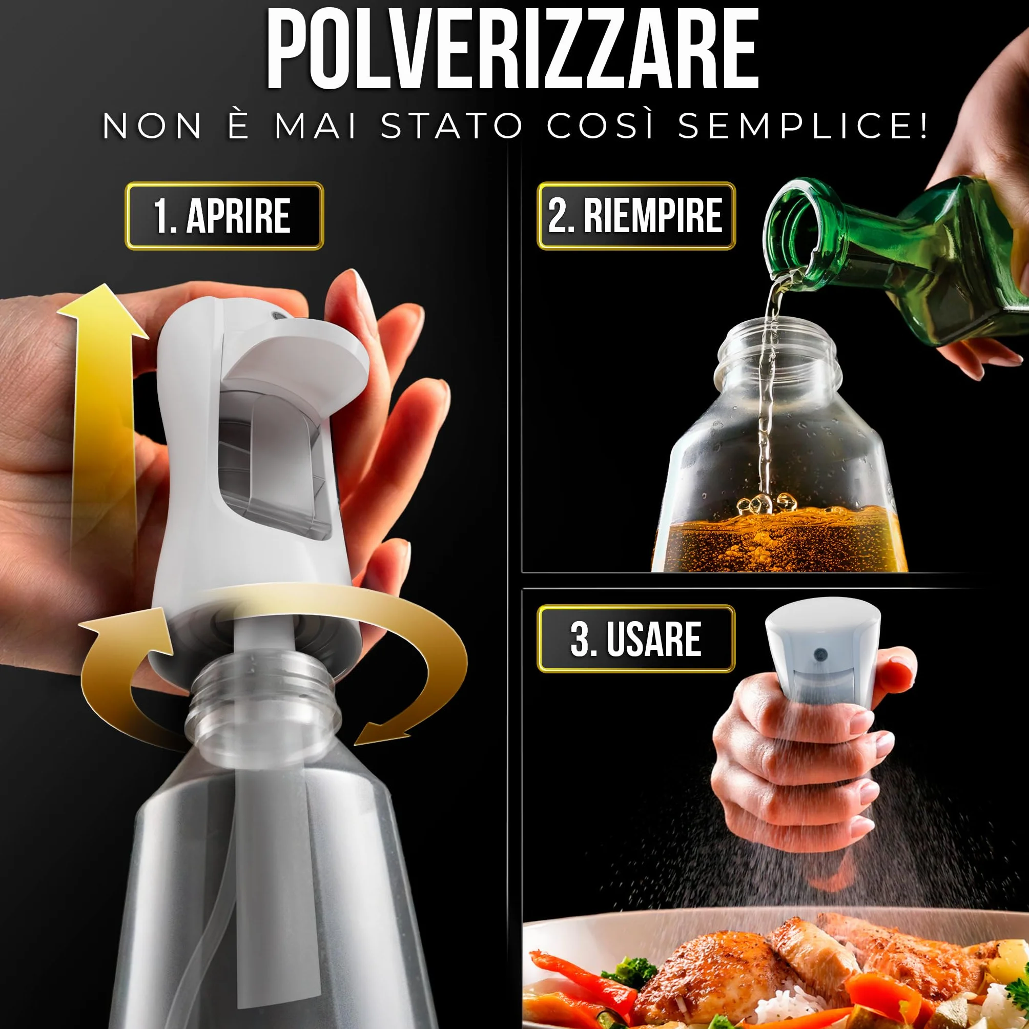 Spruzzatore di olio spray per cucina, olio d'oliva e limone, distributore dosatore per aceto