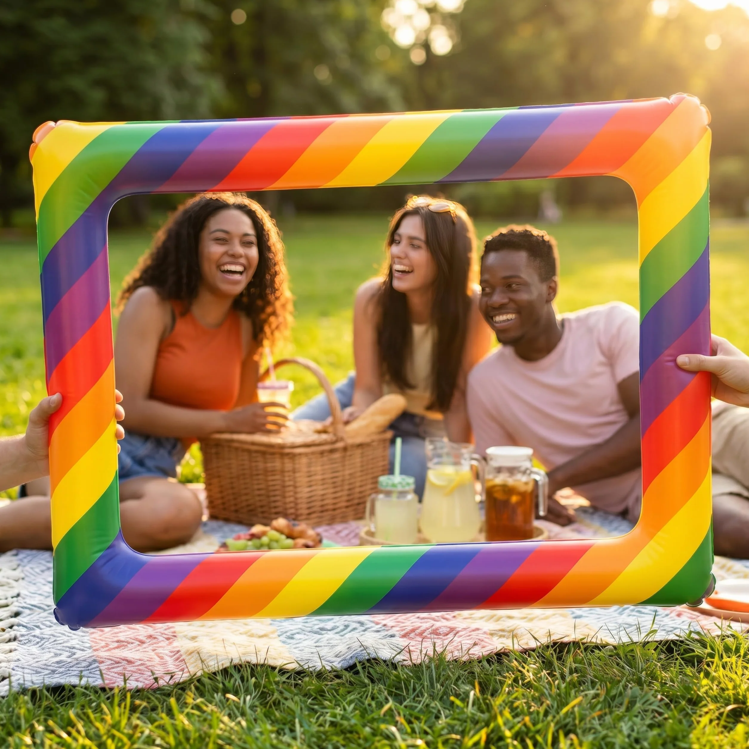 Henbrandt Gonfiabile Cornice per Selfie Arcobaleno Gay Pride Feste