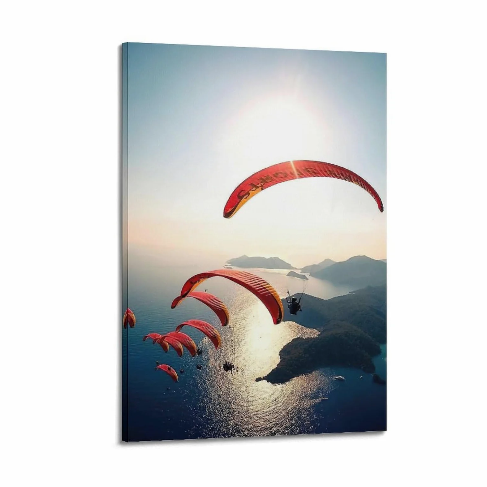 YCGYMX Poster sportivo su tela, motivo: foto aerea della squadra in parapendio, poster decorativo da parete e stampa artistica moderna, poster decorativo per la camera da letto (50 x 75 cm)