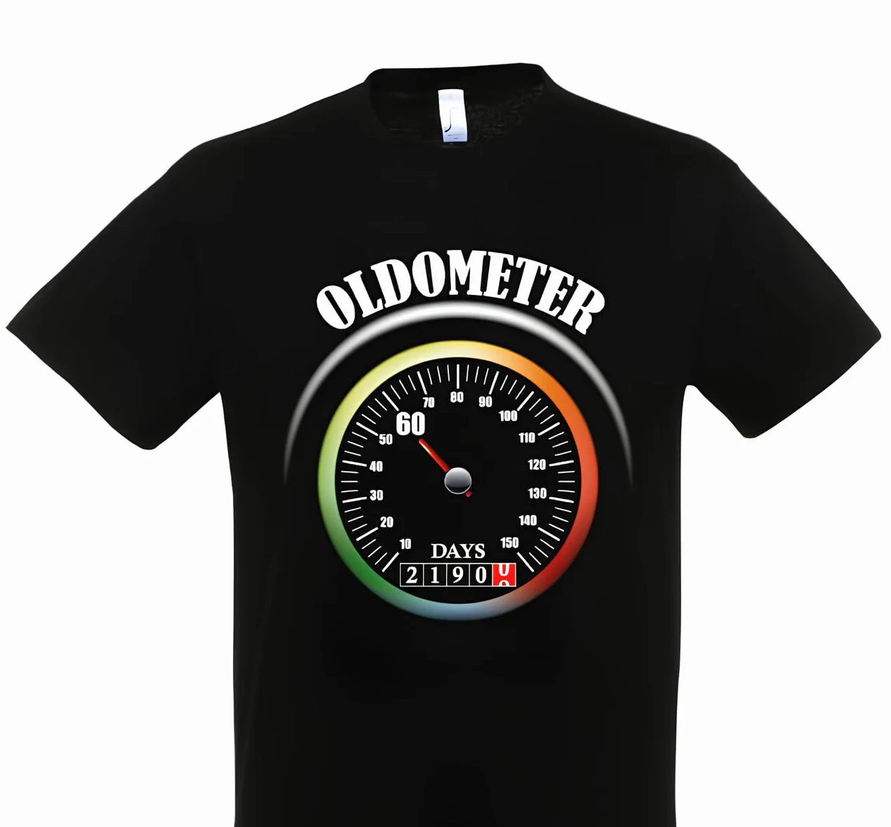 T-shirt cotone 60 anni tachimetro auto moto Nero XS