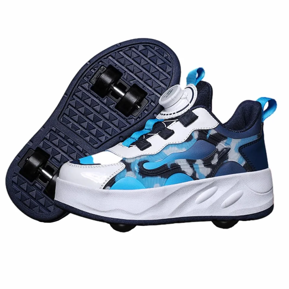 ENEN Scarpe con Rotelle Bambina Sportive Scarpe da Skateboard 4 Ruote Sneakers Outdoor Multisport Dimensioni 30-42 EU