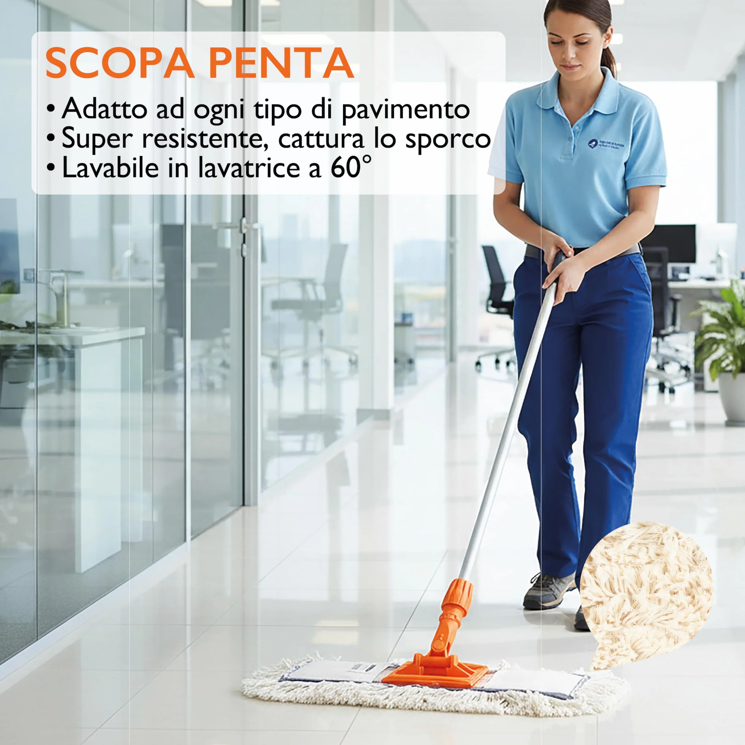 Perfetto Scopa Cotone Penta 80 cm