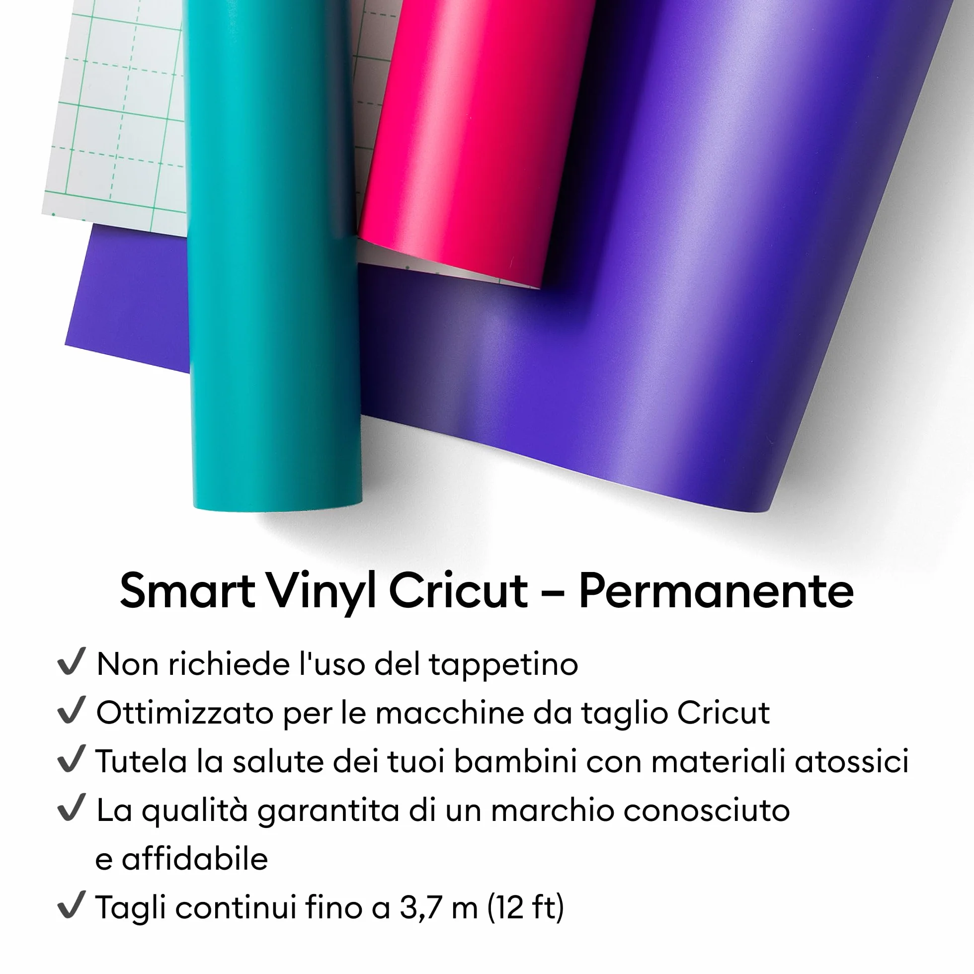 Cricut Smart Vinyl Permanent Joy 14 x 122 cm Argento 1 foglio