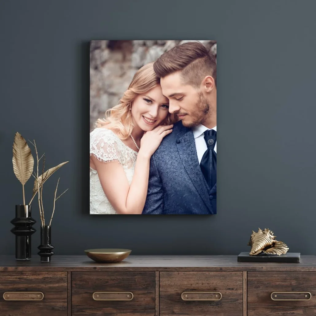Tela personalizzata con foto orizzontale verticale stampata su cornice 40x60 cm per soggiorno