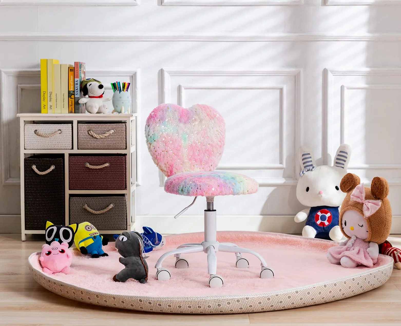 Wahson Sedia per Bambini, Sedia da Studio Regolabile in Altezza, Sedia Girevole Colorata per Cameretta/Ragazze