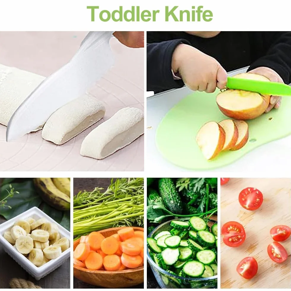Coltelli Da Cucina per Bambini,Coltelli Di Sicurezza per Bambini,4 Pezzi Coltelli per Bambini,Coltelli Da Cucina per Bambini Set,Coltello Da Frutta per Bambini,Set Di Coltelli Da Cucina per Bambini