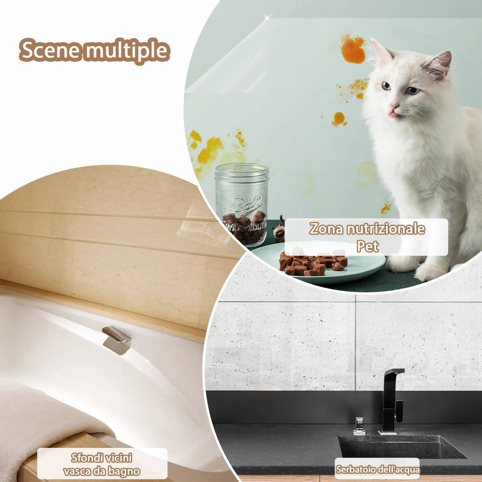 Pellicola Trasparente Adesiva per Mobili 30x300cm, Vinile Impermeabile