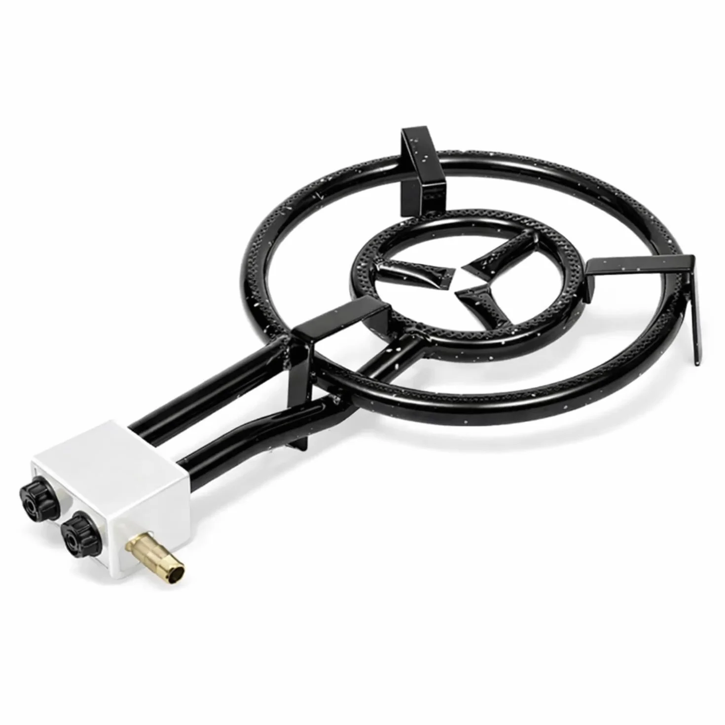 PALUPLUS Bruciatore a Gas per Padelle o Paellera, Diametro 40 cm, Bruciatore a 2 Fuochi in Acciaio Smaltato con Doppio Regolatore Fiamma, Adatto a padelle da 30 a 60 cm, Potenza 11,4 Kw -4000F