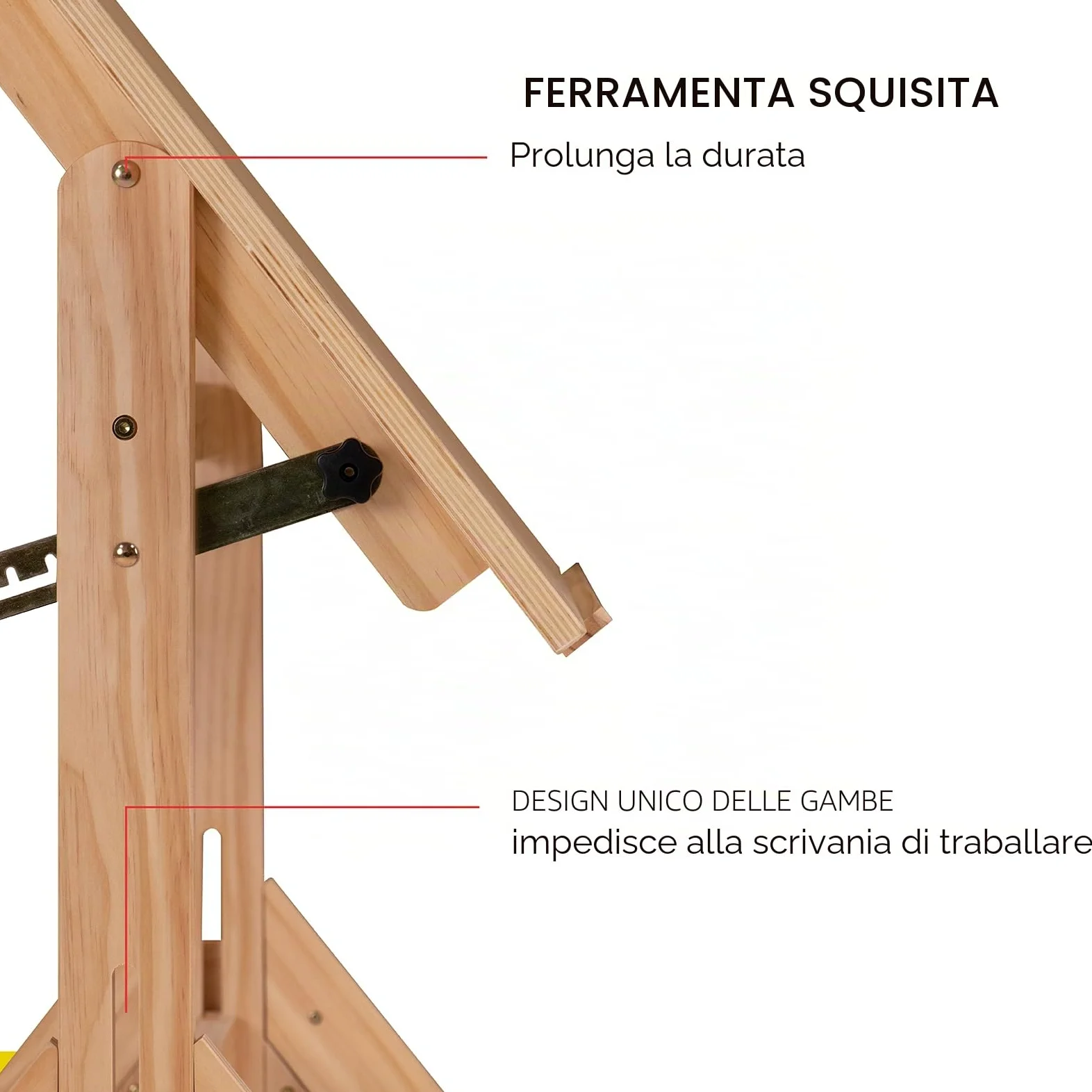 MEEDEN Tavolo da Disegno in Legno Massello, Scrivania da Disegno, Scrivania da Studio, Tavolo con Altezza Regolabile e Piano Inclinabile per Opere D'arte, Grafica, Lettura