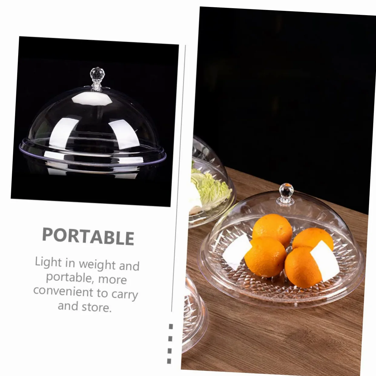 Piatto Rotondo da 30 cm per riporre Snack con Coperchio Antipolvere da 12 Pollici, Vassoio Multifunzionale per Frutta e Dolci, per Uso Domestico e per Matrimoni