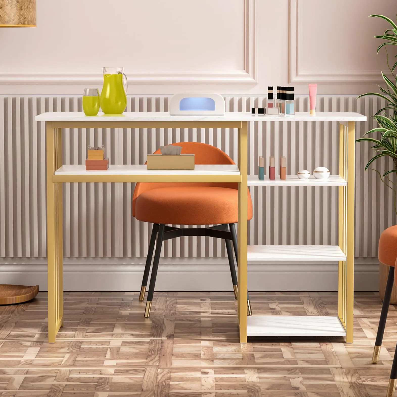 Tavolo portatile per manicure e manicure per salone di bellezza, 100 x 40 x 76 cm, ideale per tecnici delle unghie e postazioni di lavoro di bellezza