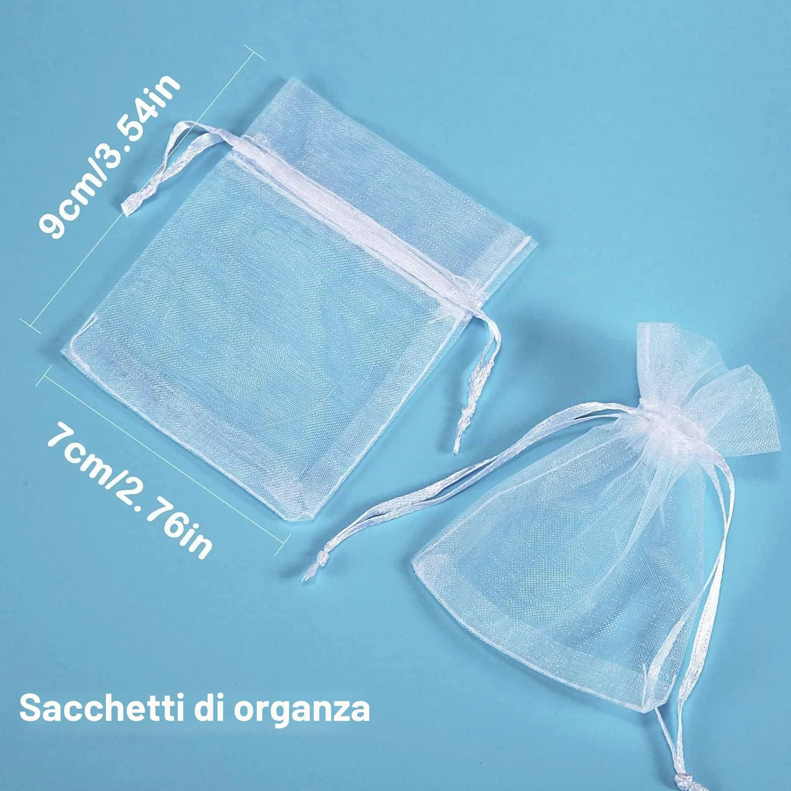 Carehabi sacchetti per confetti in organza 7 x 9 cm, bustine regalo per matrimonio, bomboniere nuziali