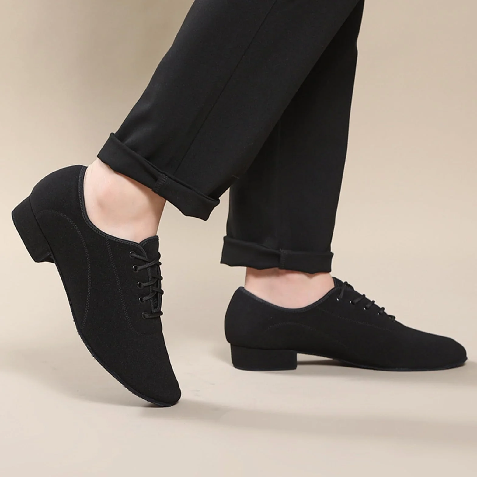 Scarpe da Ballo da Uomo con Suola in Pelle Tacco Basso per Tango