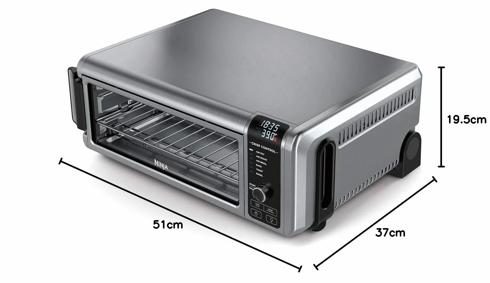 Ninja Foodi Forno Multifunzione 8 in 1, Fornetto Elettrico Portatile, 8 Funzioni, Friggere ad Aria, Arrostire, Grigliare, Argento/Nero, SP101EU