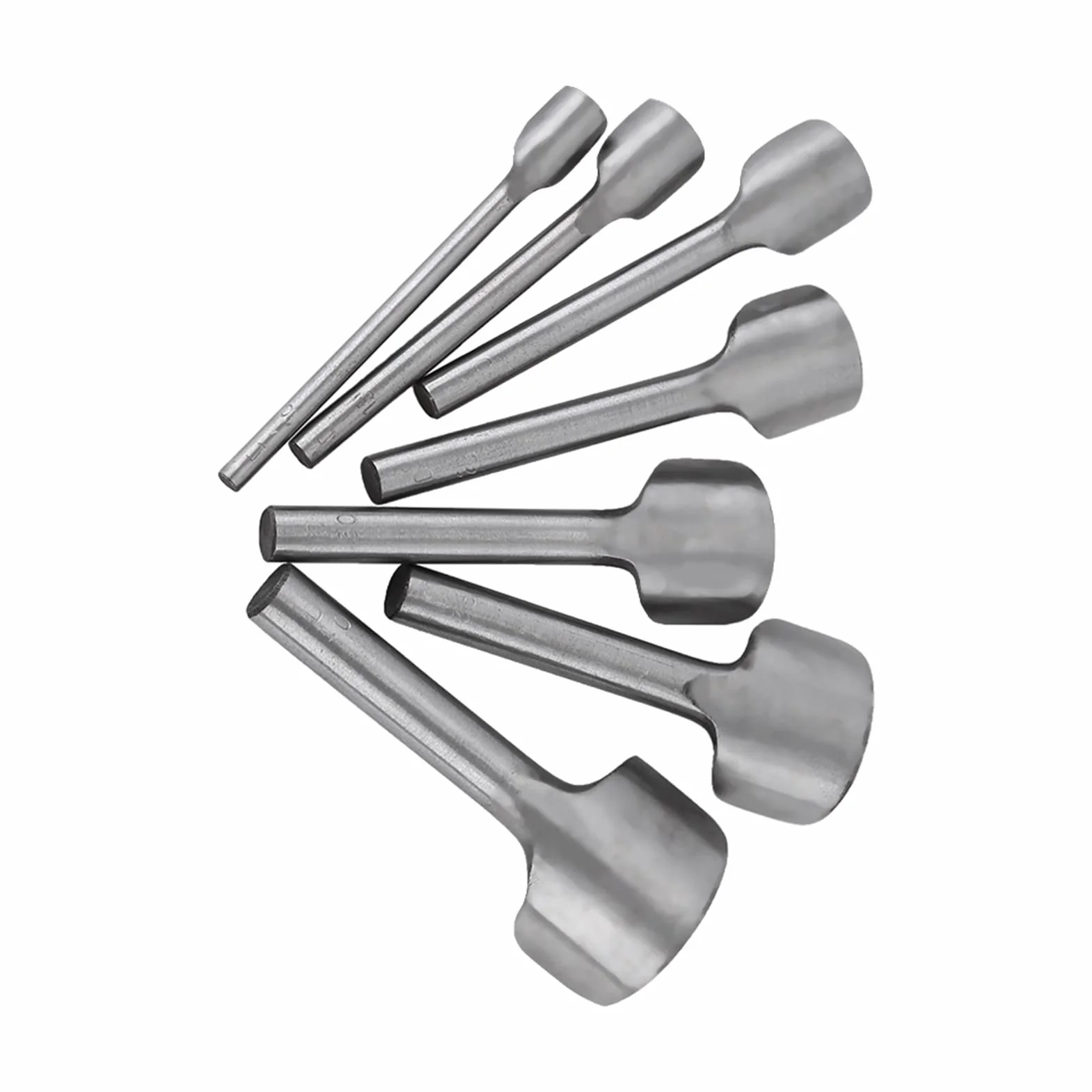 kit lavorazione cuoio + Punzone della taglierina a forma semicircolare, 7pcs Carot in pelle mezza-punzonatrice taglierina per cintura per cucito in pelle domestica (10-40mm)