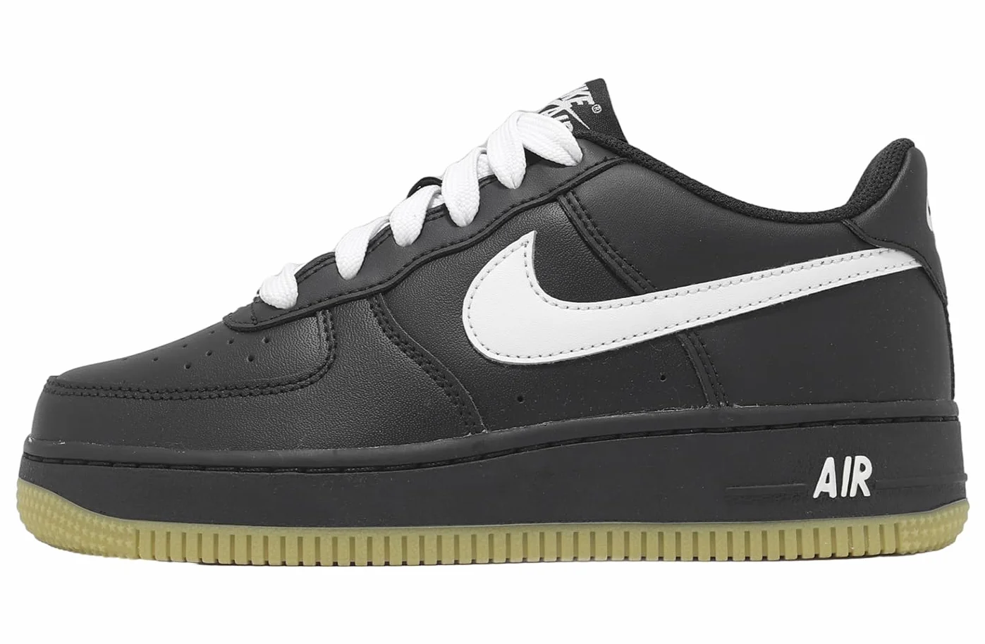 NIKE Air Force 1 HQ1911 001 Black/White-Gum Light Brown Scarpe Nero Suola in Gomma 39