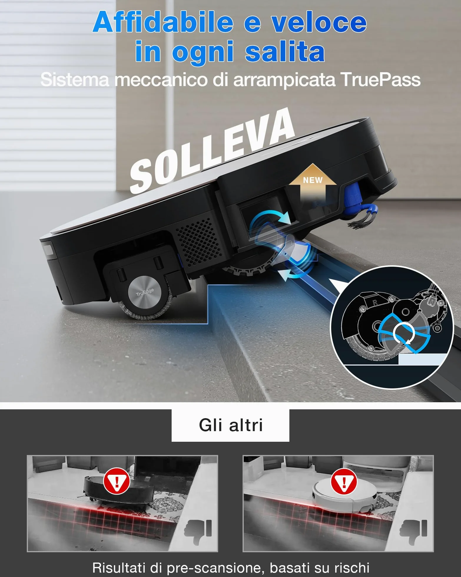 ECOVACS X11 OMNICYCLONE Robot Aspirapolvere Lavapavimenti, BLAST e 19.500 Pa, Boost di Potenza Ultrarapido, OZMO ROLLER 2.0, Altezza Massima di Salita di 4 cm, Rullo Esteso, Svuotamento Automatico