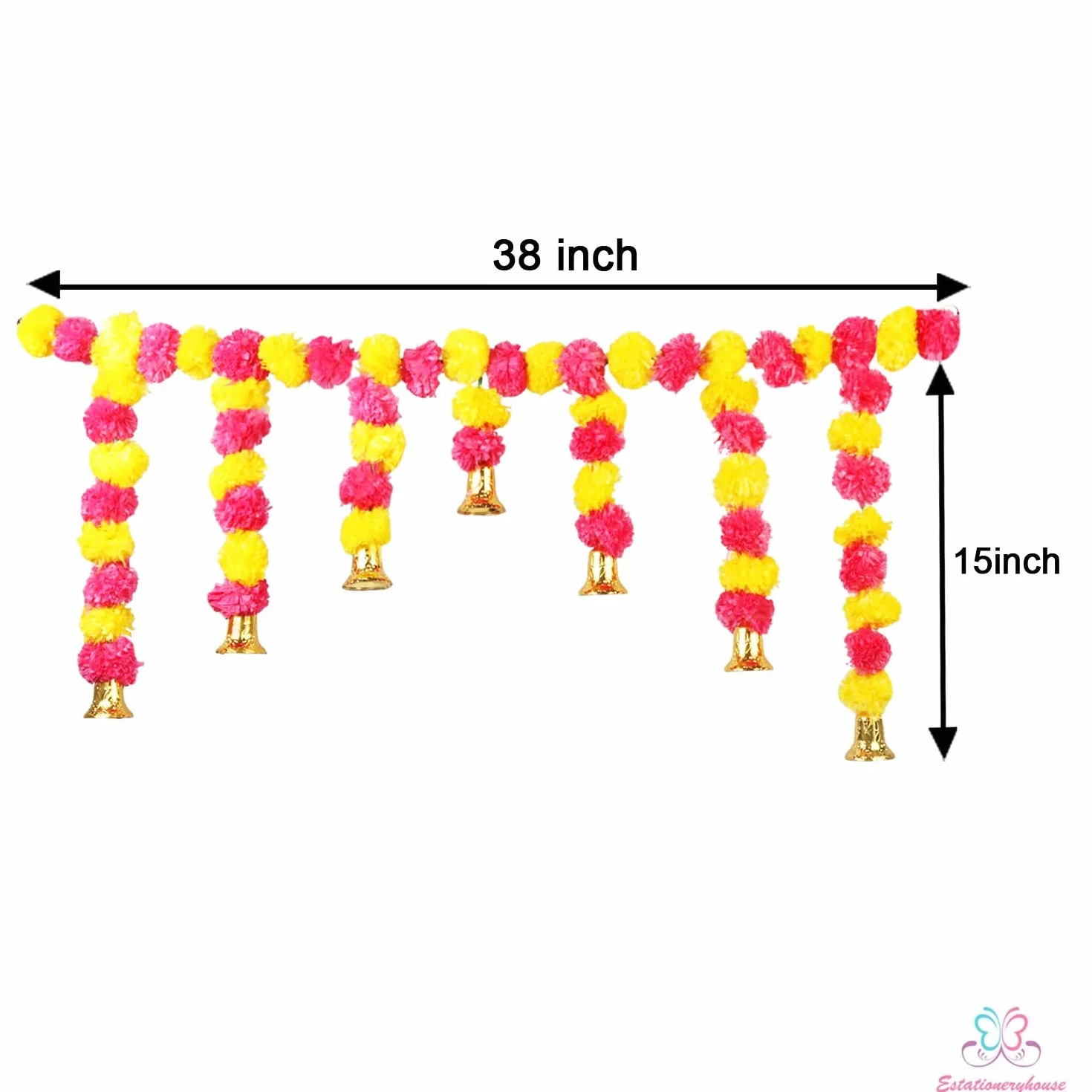 Estationeryhouse - Ghirlande Artificiali, 1,2 m, Colore: Giallo e Rosa