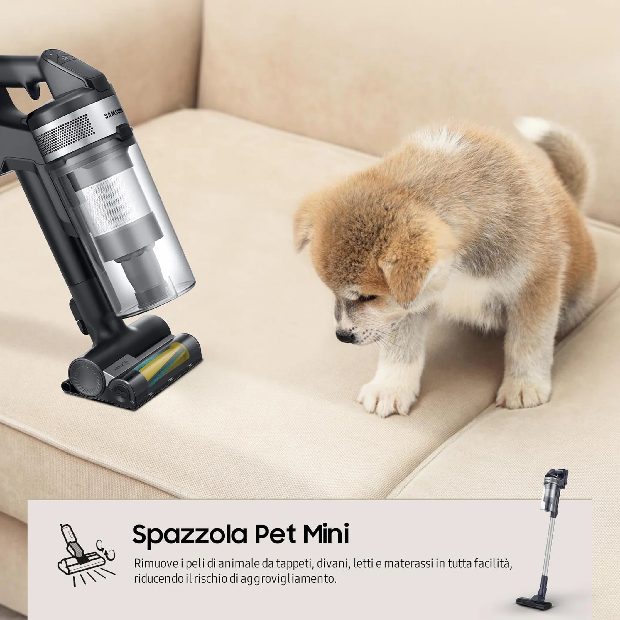 Samsung Scopa Elettrica VS15A60AGR5/WA Jet 65 Pet, 150W, Bezprzewodowy, 40 Min Autonomia