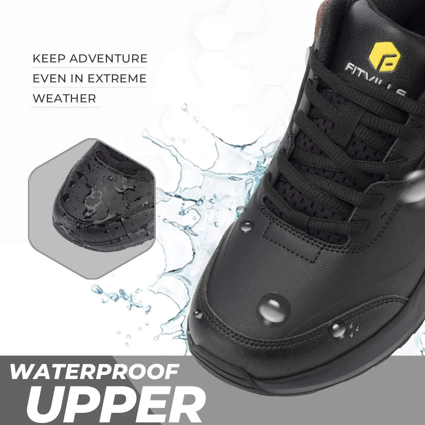 FitVille Scarpe Uomo Sneakers Extra Larghe Scarpe da Running Corsa Impermeabile Leggere Traspiranti Scarpe da Ginnastica Supporto per Arco Plantare per Alleviare Dolore al Tallone