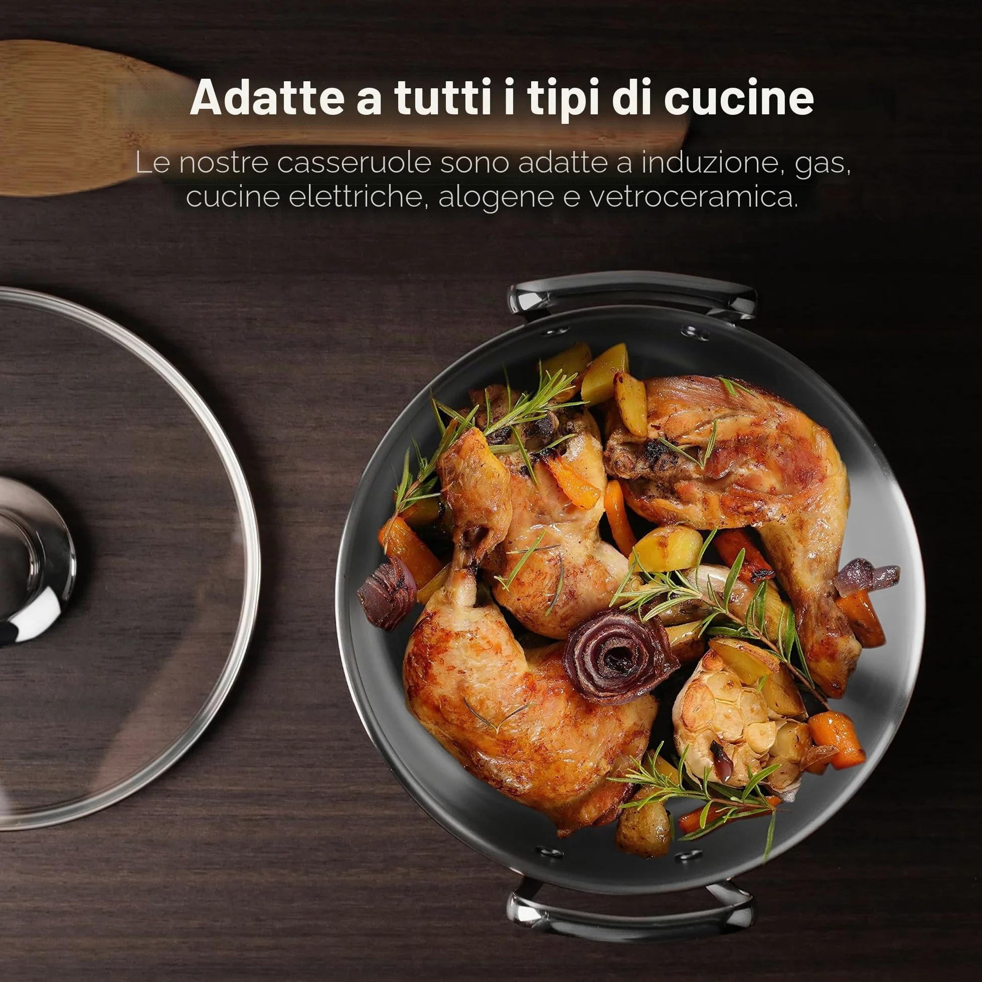 Smart MasterPRO - Batteria da cucina - Set da 6 a 6 a 20, 24 e 28 cm di vetro - prodotto in acciaio inossidabile - padelle da cucina - compatibile con tutti i tipi di cucine