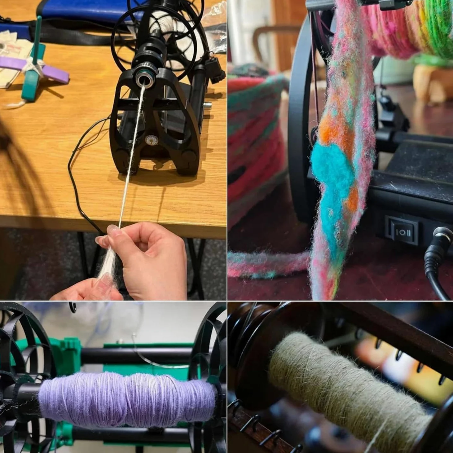 Filatore Elettrico per Filati, Ruota Di Filatura Automatica, Avvolgitore per Palline Di Lana per Filati, Mini Filatore per Lana, Commutazione Avanti E Indietro,Black