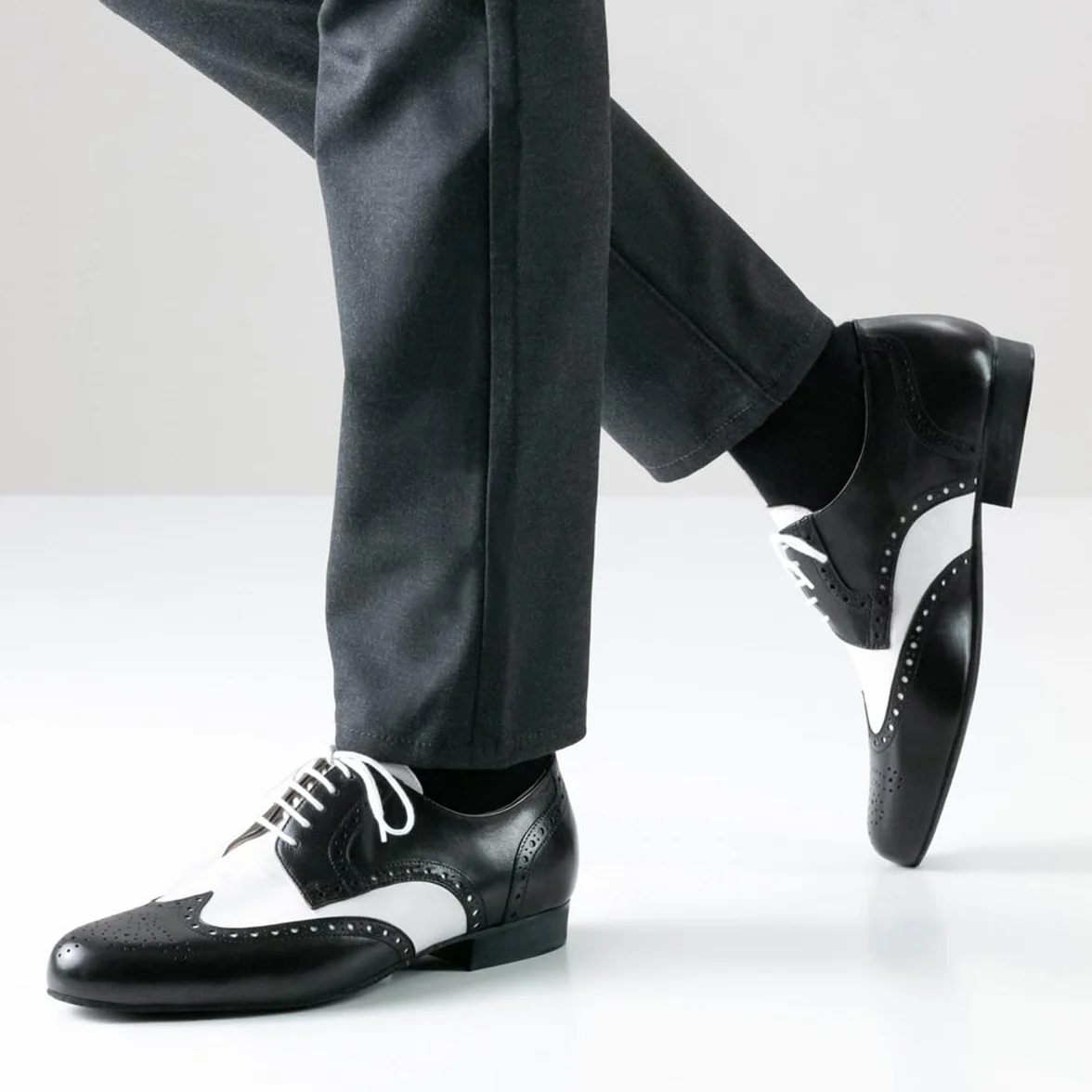 Werner Kern Uomini Scarpe da Ballo 28023 Pelle Nero Scamosciata Grigio 2 cm