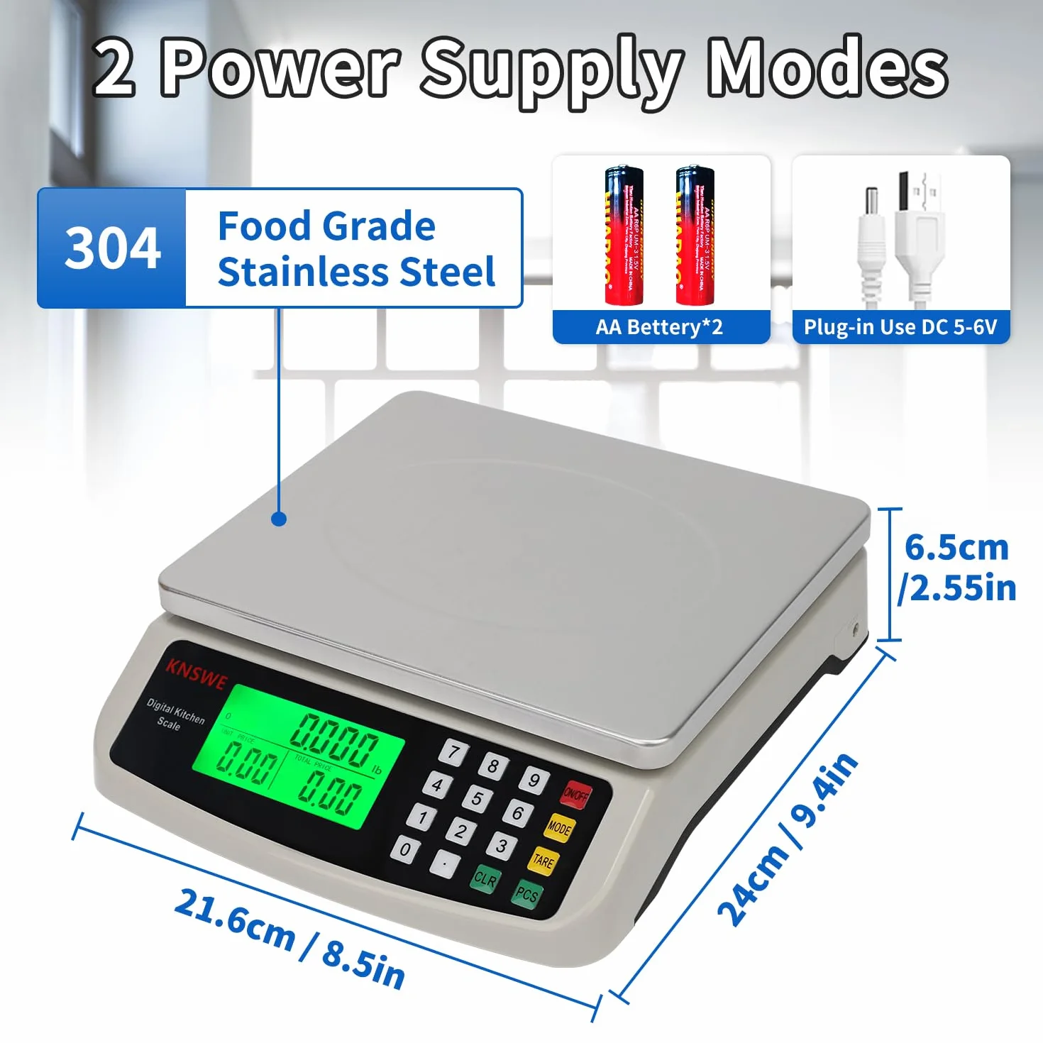 Bilancia Digitale Cucina Acciaio Inossidabile 40kg Bilancino Cibo Professionale per Alimenti Cottura Casa e Panifici Bilance Elettronica Contapezzi Alimentare con Funzione Tara Display LCD