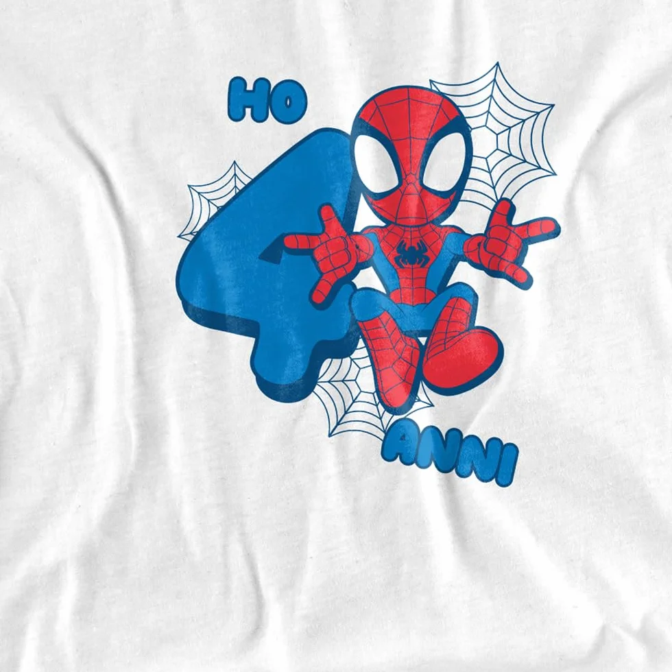 Marvel Spider-Man Cute Spidey 4 Anni White T-Shirt Unisex Bambini Ragazzi