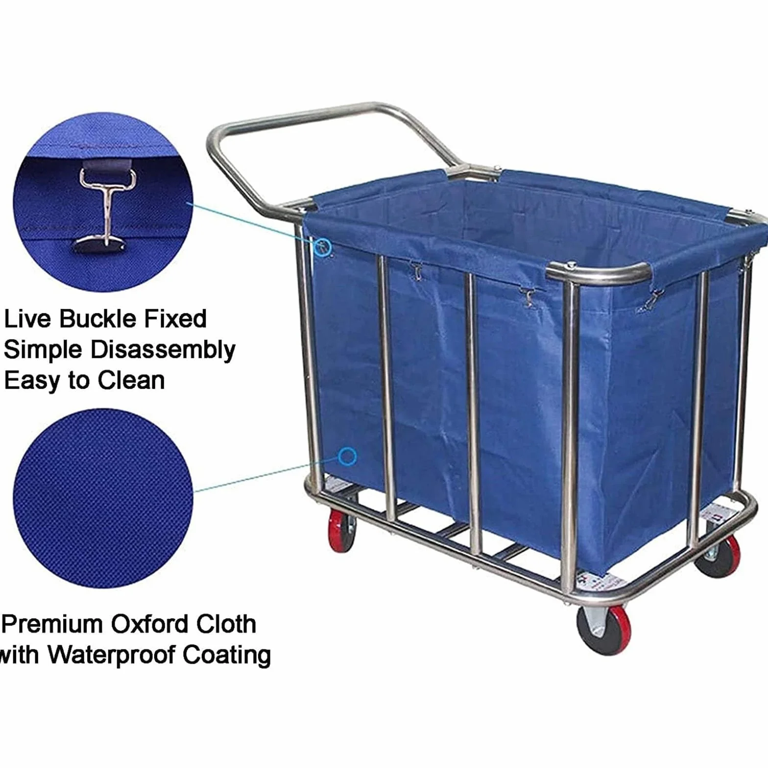 Oxford Borsa di ricambio per carrello portabiancheria 400 l impermeabile staccabile rettangolare