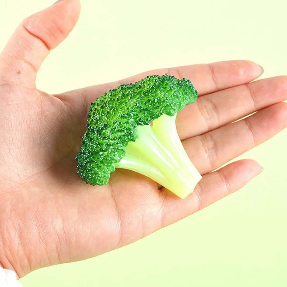 SOLUSTRE Broccoli Artificiale 3 Pezzi Plastica Realistica Verdura