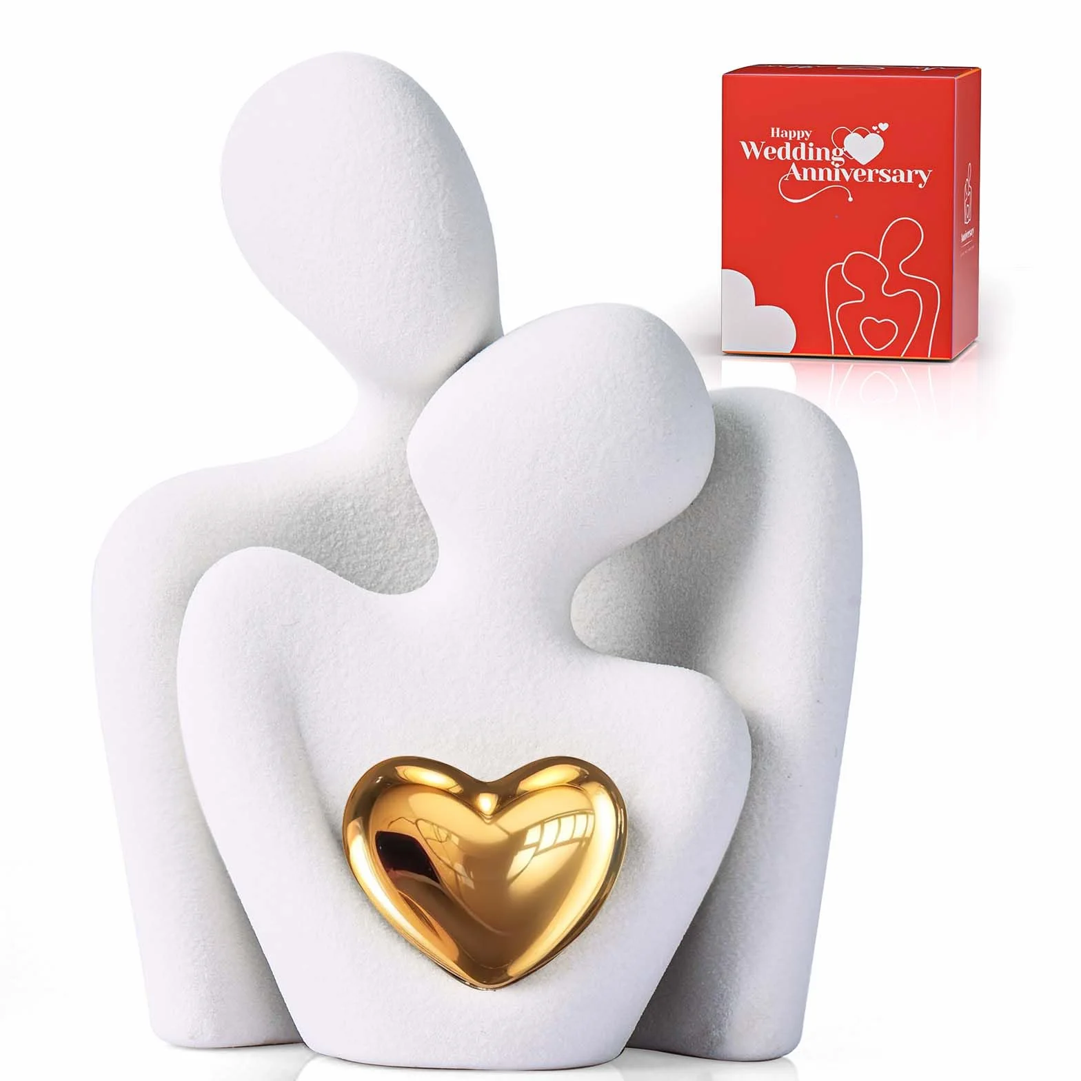 XMGZQ Regali di Coppia, Coppia di Innamorati Statua Decorativa da Interno per Coppie, Soprammobili Moderni per Casa - Scultura d'Amore, Regalo Anniversario Romantico