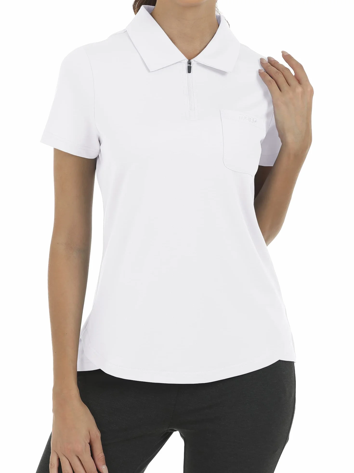 MoFiz Polo Donna Manica Corta Golf Poloshirt Cotone Lavoro Camicia Traspirante Sport Top