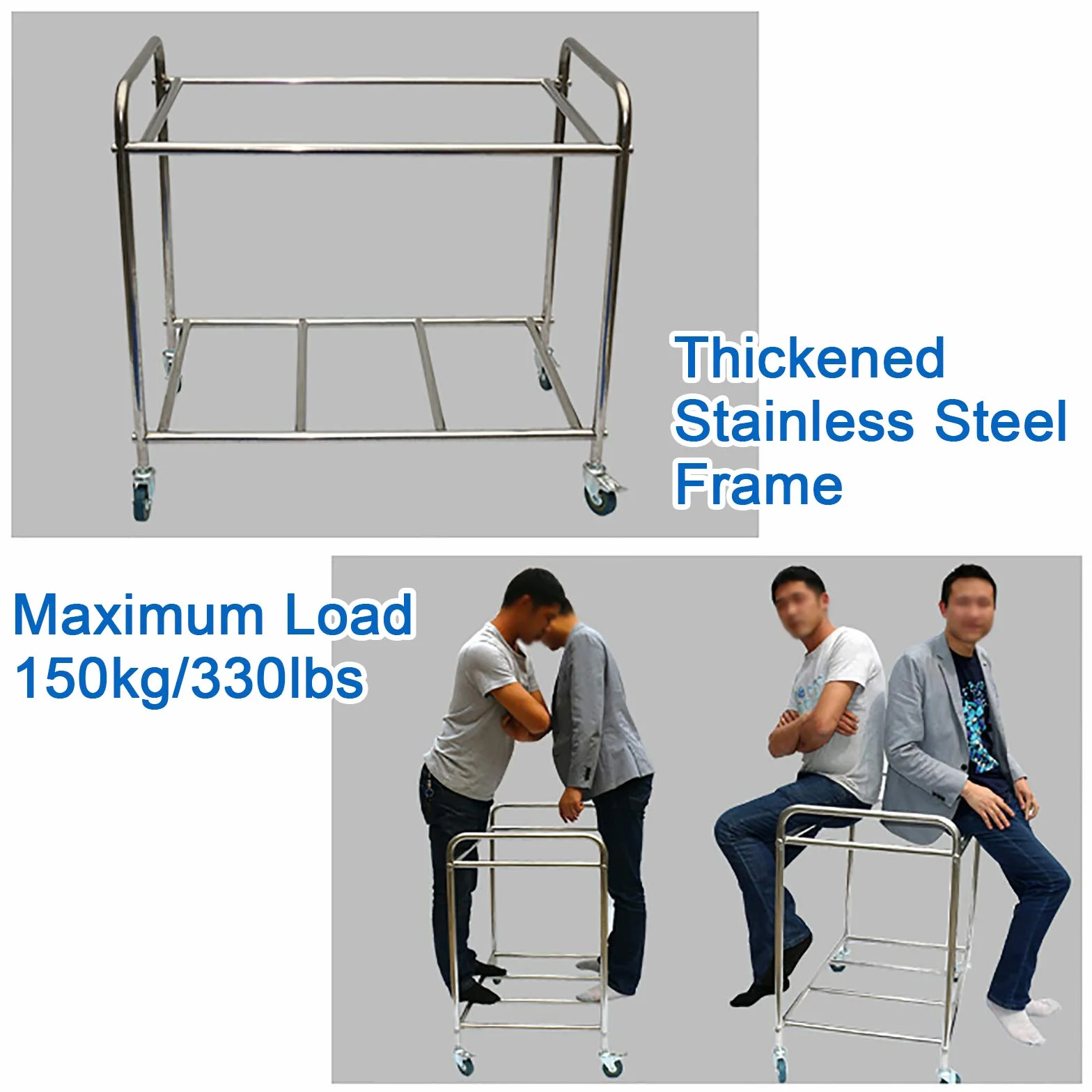 Carrello Portabiancheria per Lavanderia Commerciale, Carrello in Tela per Hotel/Lavanderia con Ruote/Borse Rimovibili/Struttura in Acciaio Inossidabile, per Riporre I Vestiti