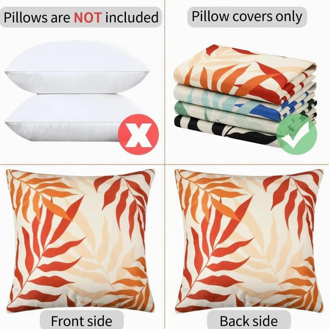 Cuscino per Divano 75x75cm/29x29in 4 Pack Fodere per Cuscini Impermeabili Natale Fodera per Cuscino Decorativo Copricuscini in Lino per Divano Casa Esterni Interni Fodere Cuscino Esterno ZC-111