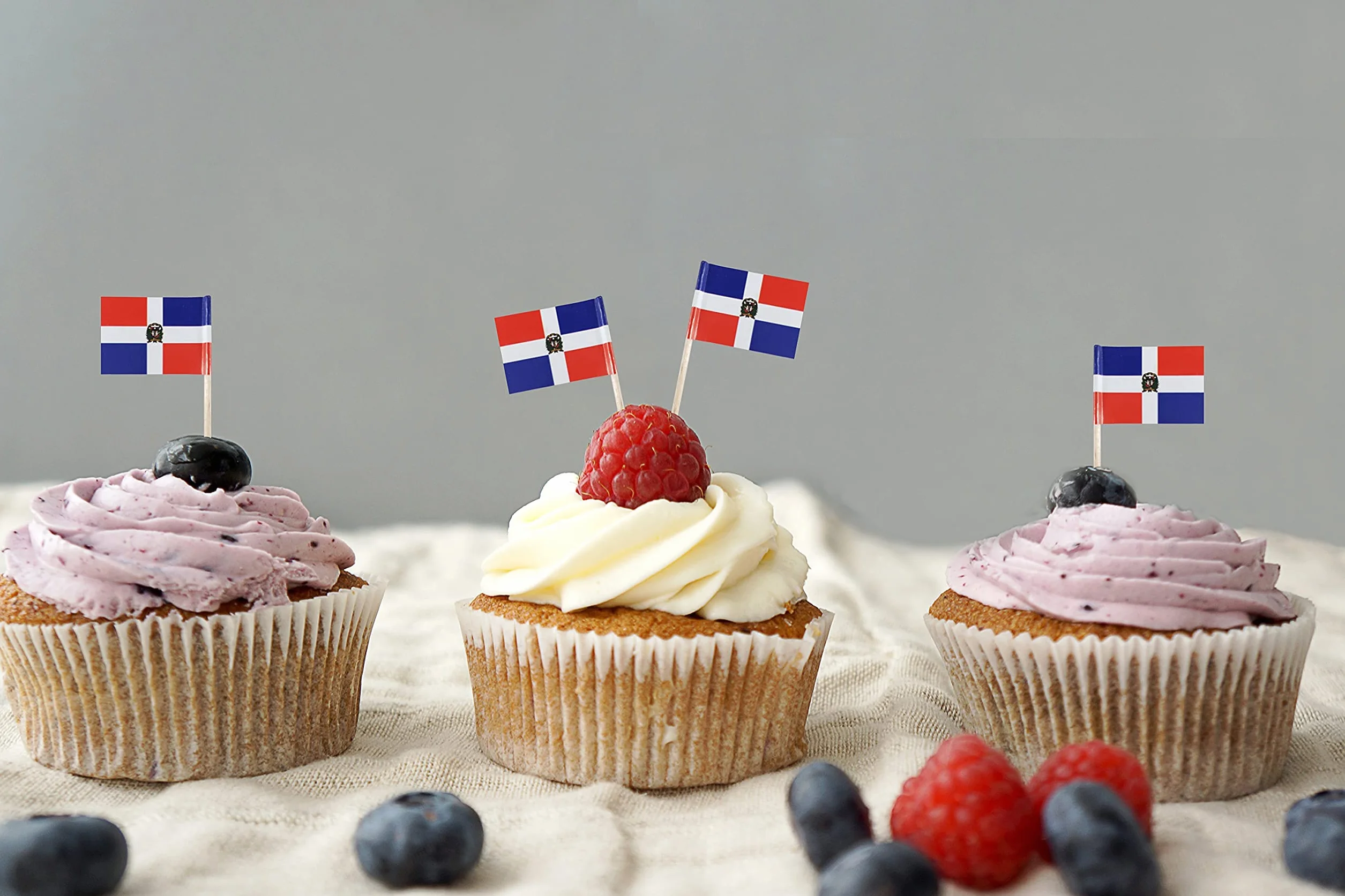 Stuzzicadenti con bandiera dominicana 200 pezzi decorazioni per cupcake