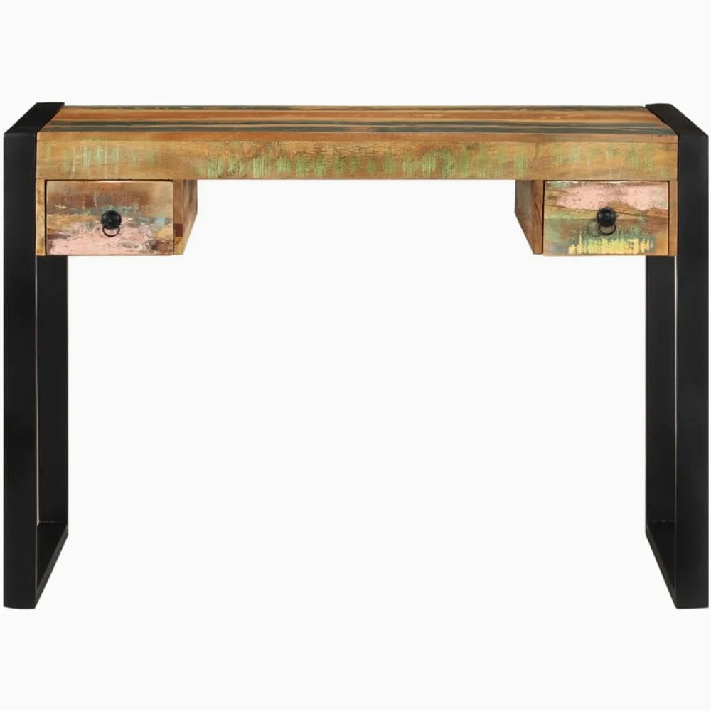 vidaXL Legno Massello Scrivania Vintage 2 Cassetti Porta PC Tavolo Ufficio