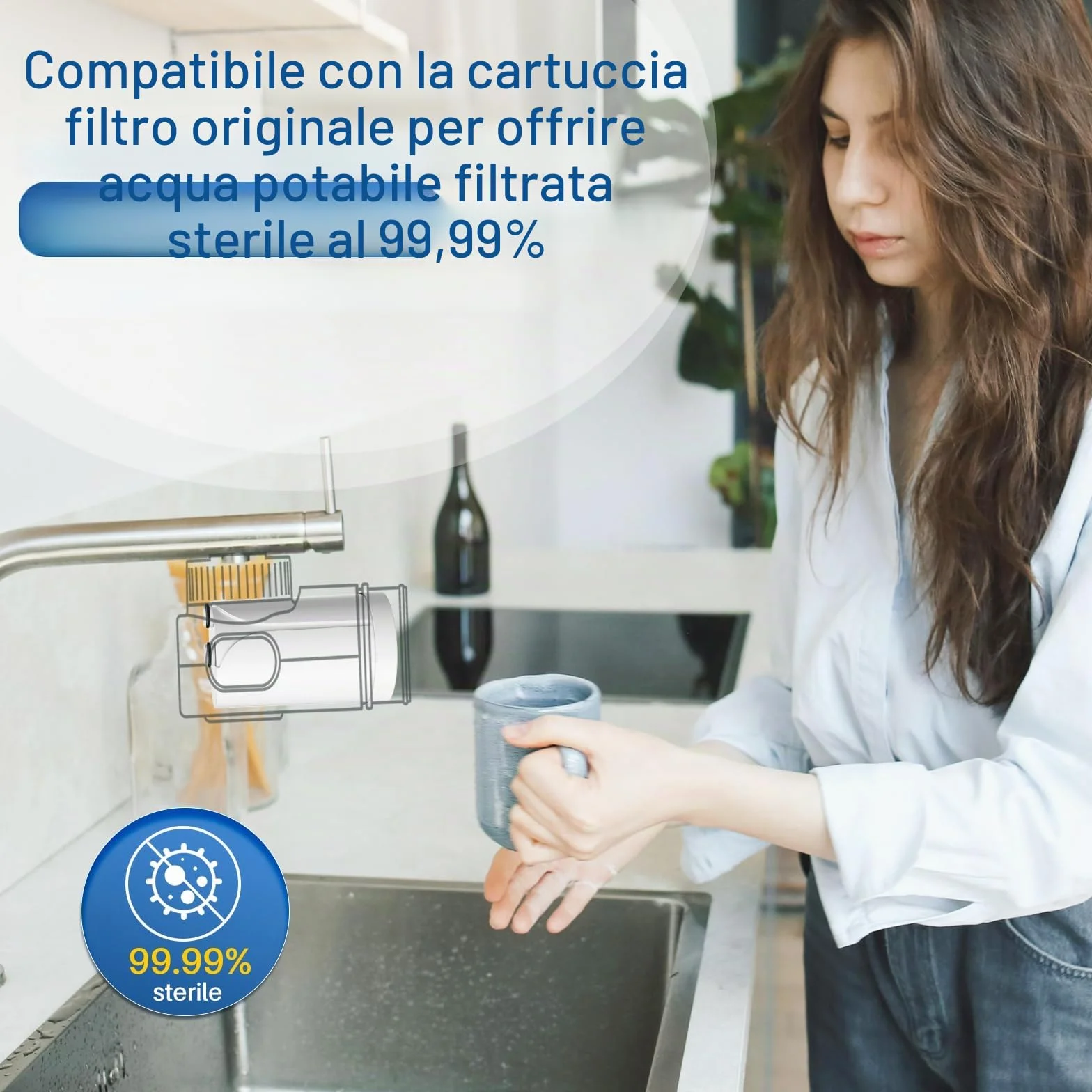 Brita On Tap Pro V-MF Filtro Acqua Rubinetto 600L Confezione 4 Pezzi Filtri