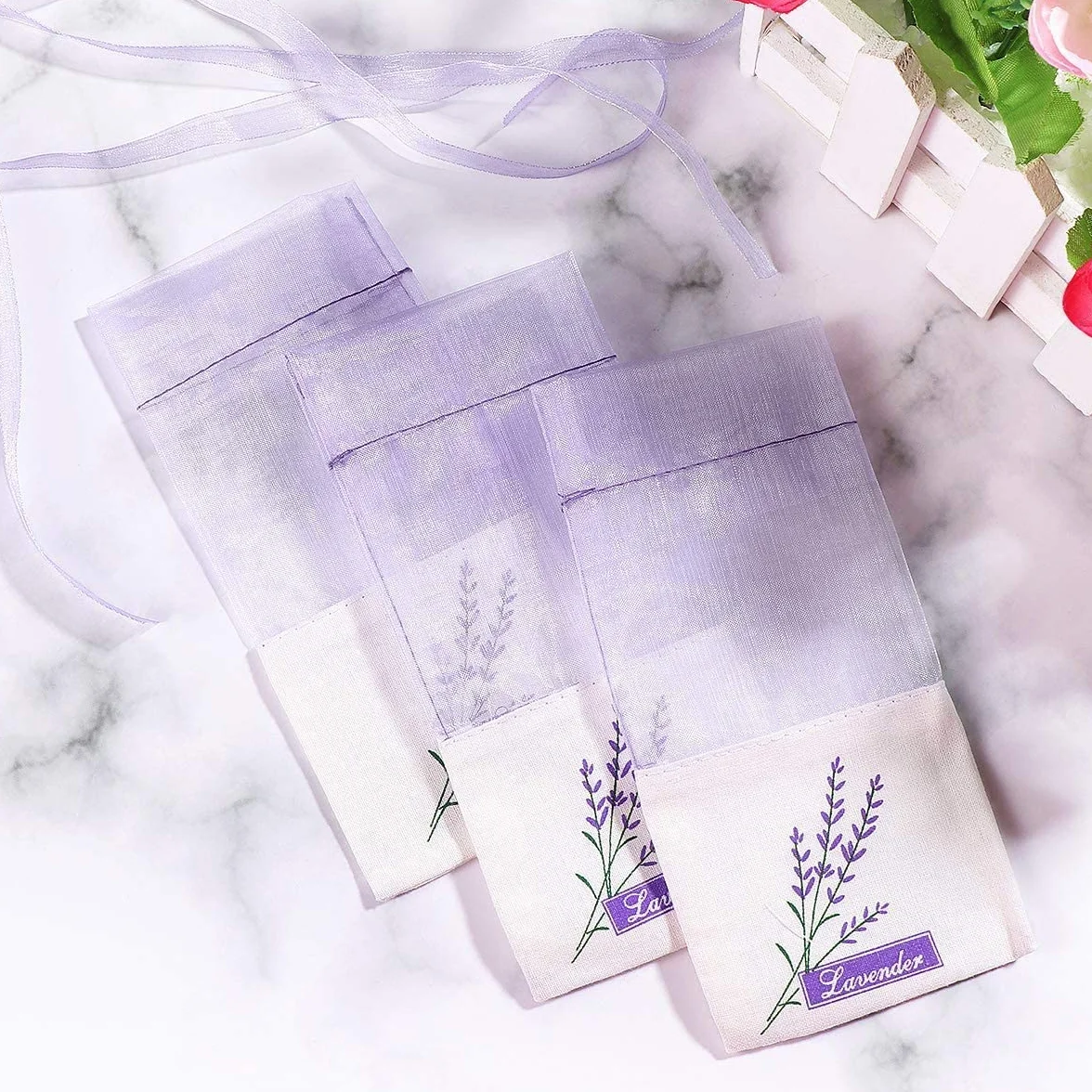 30 Pezzi Sacchetto di Lavanda,Lavanda Bustina Sacchetto Borsa a Bustina Lavanda