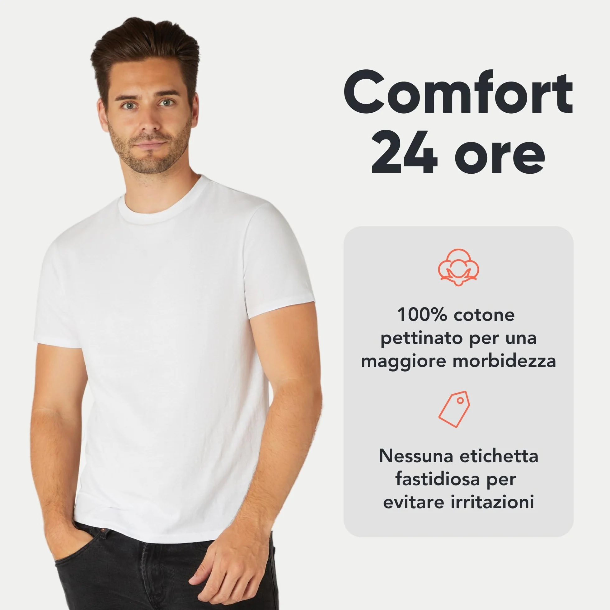 FM London Maglietta da Uomo Premium Cotone 100% Leggermente Aderente Morbida Confezione da 3/5