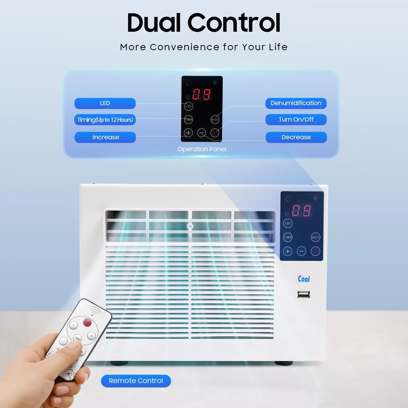 Mini condizionatore d'aria 280 W da asporto, dispositivo di raffreddamento intelligente con ventola regolabile e timer, adatto per camere da letto e piccoli spazi