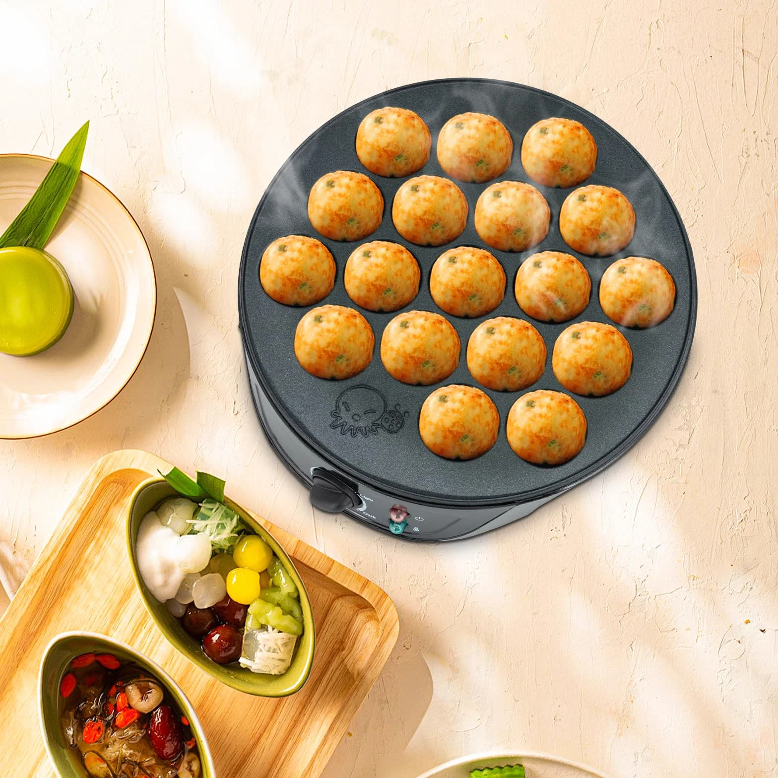 Takoyaki Macchina Elettrica 18 Fori 750W Nero