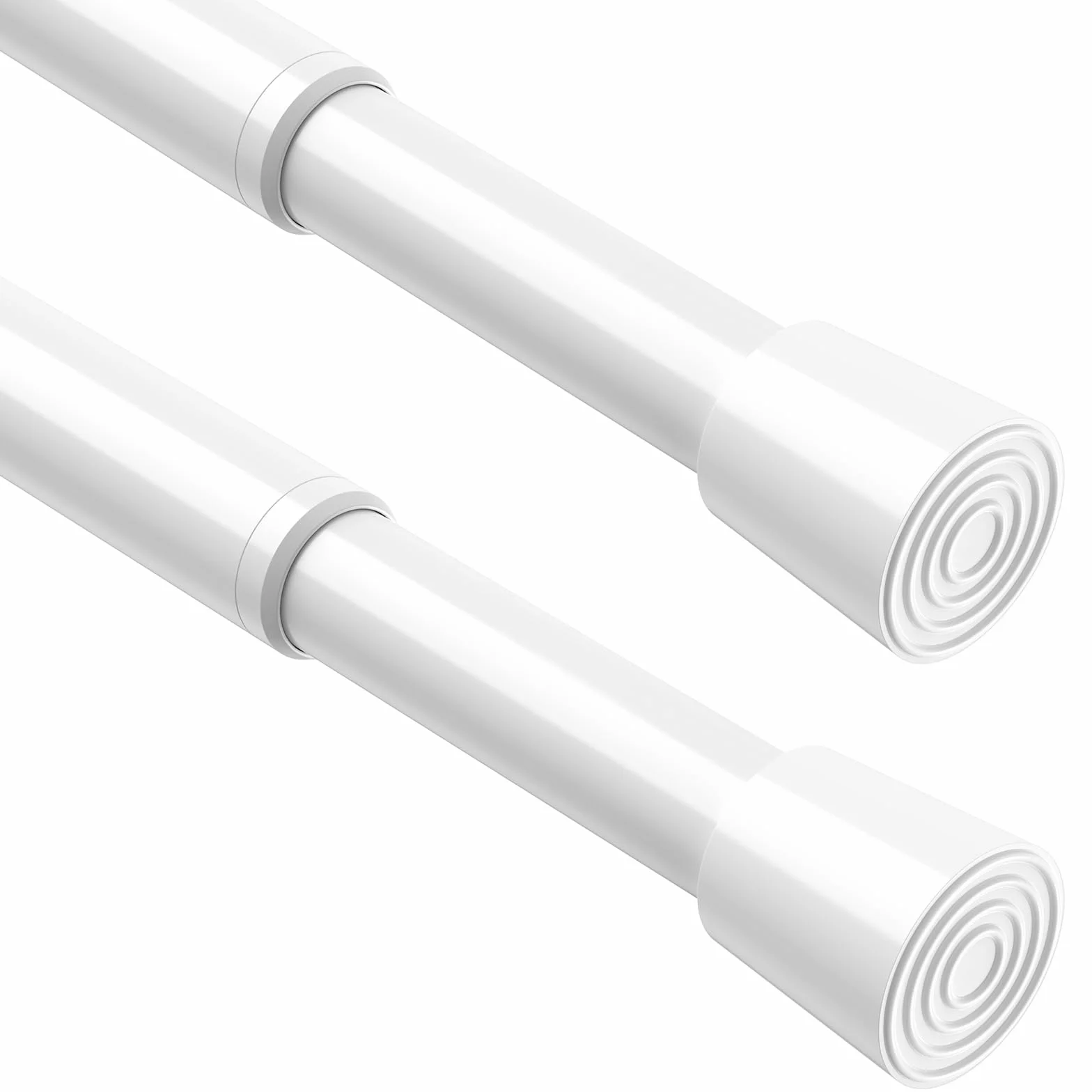 Bastoni per Tende a Pressione 2 Pezzi Estensibile Regolabile 70-100 cm 16mm Bianco