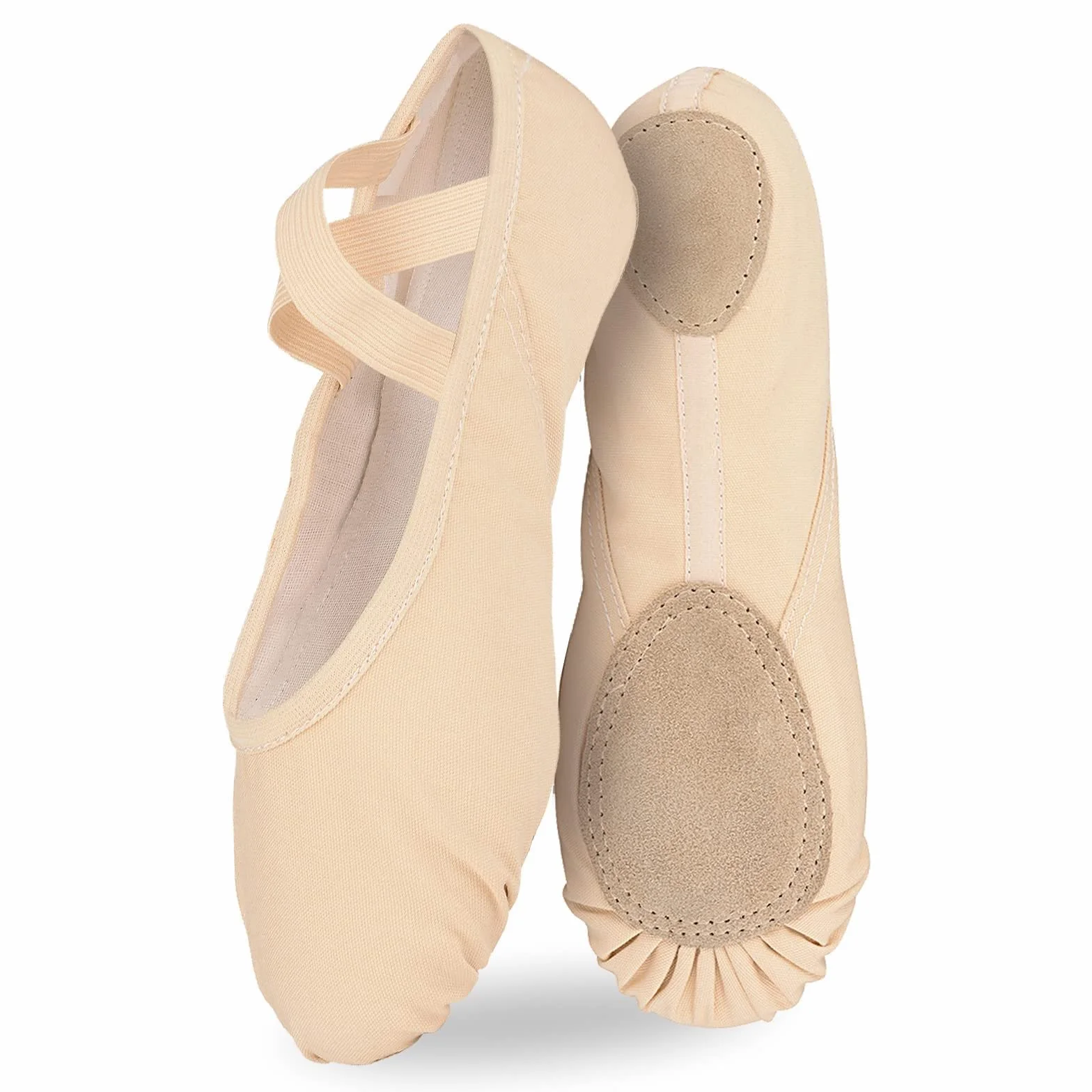 Scarpette Danza Classica Mezze Punte Tela Donna Ragazze Nere Rosa Beige EU21-44