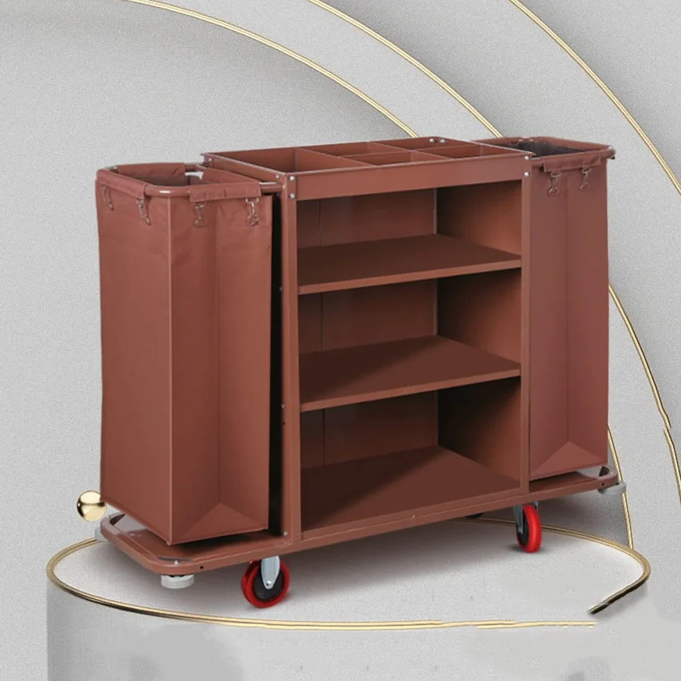 EXELNT Carrello della Biancheria Dell'Hotel, Carrello di Lavoro per La Pulizia del Carrello delle Pulizie Multifunzione, Carrello per Hotel in Acciaio Inossidabile per La Casa, Hotel