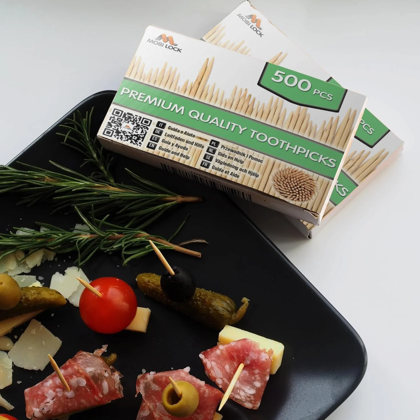 Stuzzicadenti in Bambù 3000 Pezzi - Bastoncini Legno Doppia Punta per Antipasti e Cocktail