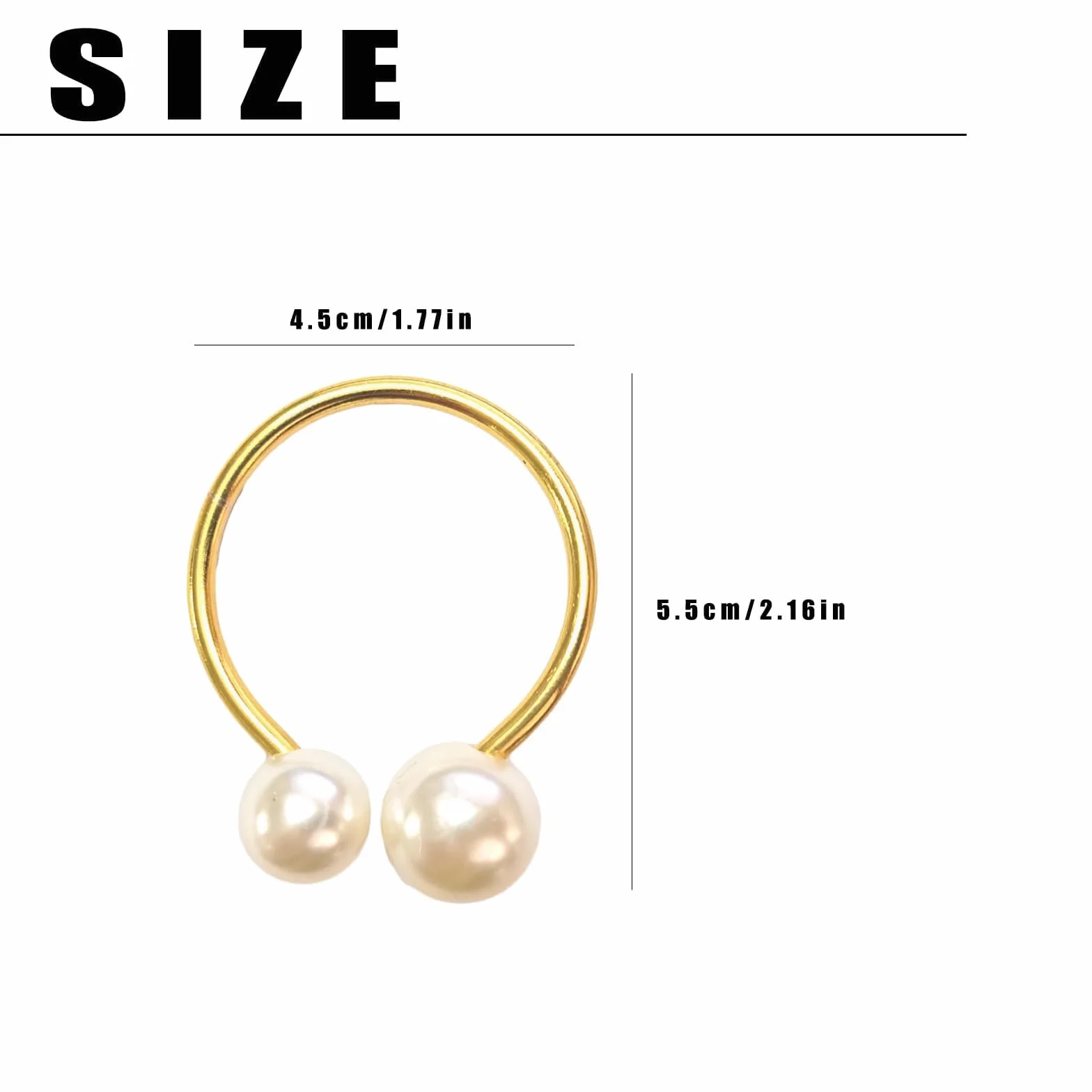 Set di 6 Anelli Porta Tovaglioli Oro con Perle, Portatovaglioli Eleganti in Metallo Dorato, Anelli di Tovagliolo per Decorazioni Matrimonio, Festa, Natale, Compleanno, Anniversario, Hotel e Ristorante