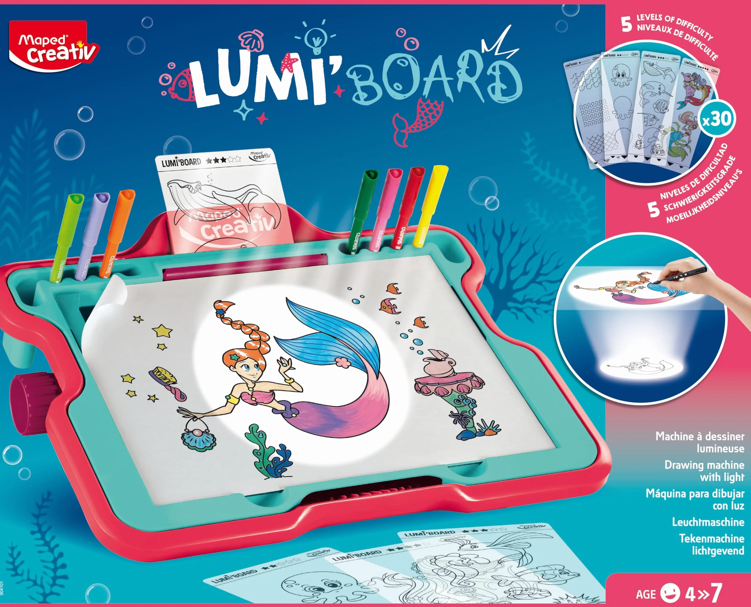 Maped Creativ Lumi'Board Macchina da disegno illuminata Lavagna bambini 4+