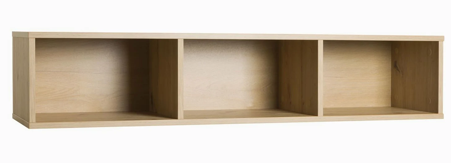 Composad | Pensile della Linea MUNDI con 3 Vani, Mobile Soggiorno, Salotto, Moderno ed Elegante, (LxAxP) 25x123,2x30 cm, Colore Rovere Mielato, Made in Italy