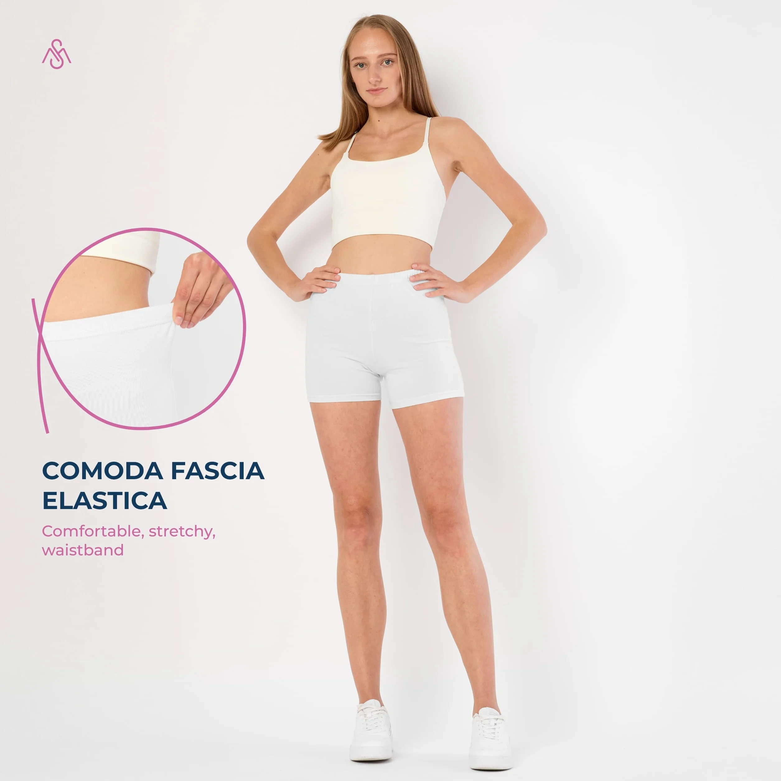 Merry Style Pantaloncini in Cotone Donna Shorts per Il Fitness Allenamento Jogging Sportivi Yoga Hot Pants MS10-392
